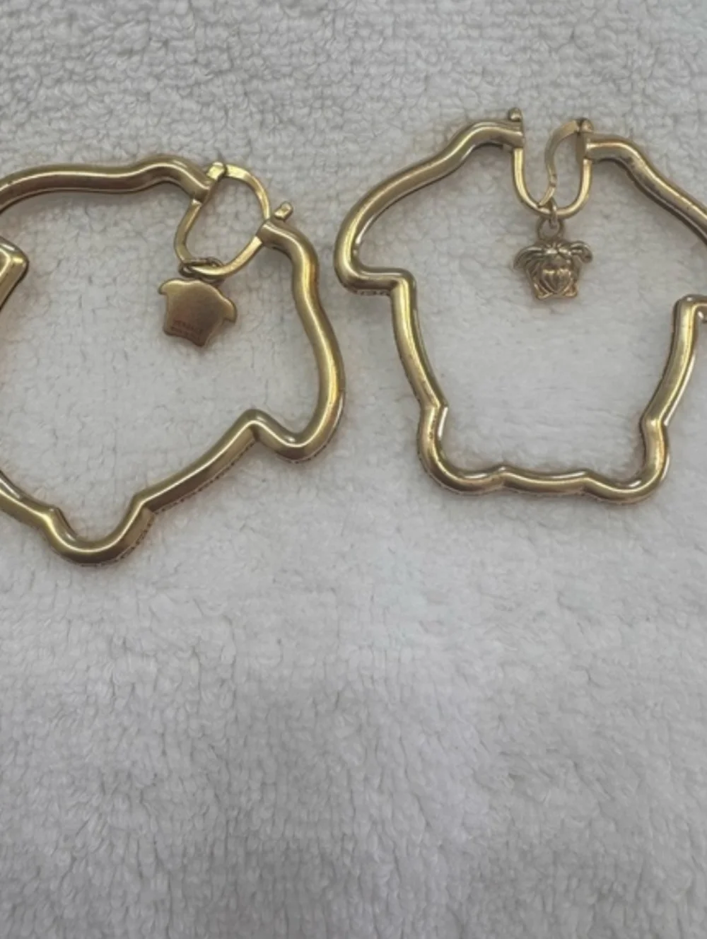 Versace Medusa Head  Gold-Tone Hoop Earrings